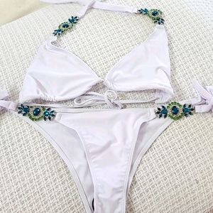 NWOT white jewel bikini